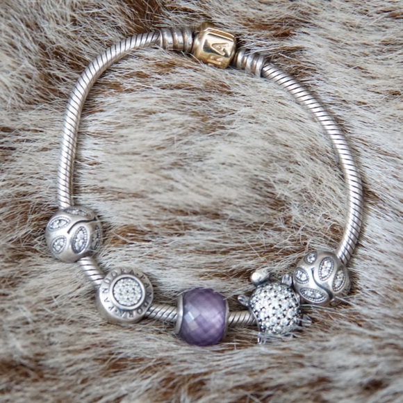 Pre-own Pandora Bracelet,charms,w/14k gold clasp - Picture 6 of 7